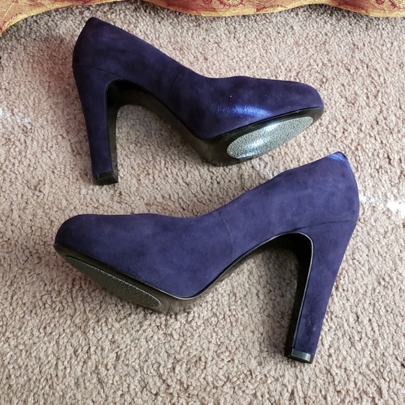 Nine West Scardino Platform Navy Suede Pumps 7.5W - Picture 4 of 8